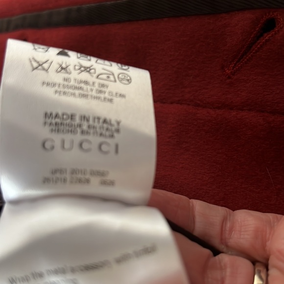 GUCCI Made in Italy Single Breasted Scarlet Red 100% Lana Wool Coat - Picture 11 of 13